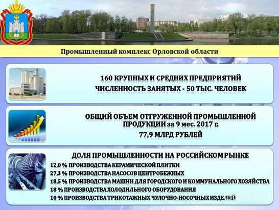 Промышленный потенциал Орловской области. Каков он?