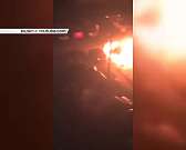 Появилось видео возгорания машины на ул. Раздольной
