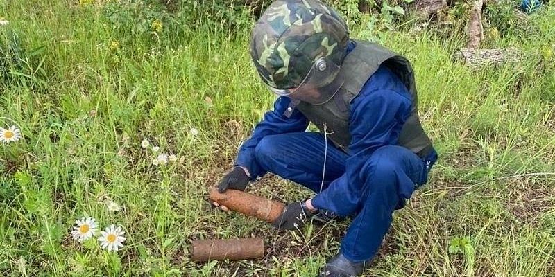 Во Мценском районе на днях уничтожили 9 минометных мин и артснарядов времён Великой Отечественной войны