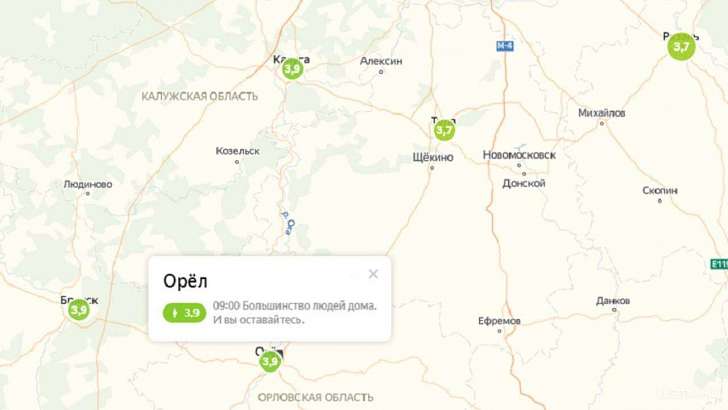 «Яндекс» отслеживает, сидят ли дома орловчане в разгар пандемии коронавируса