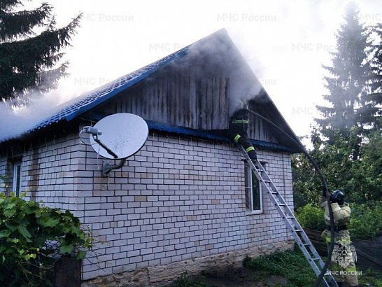 В Орловской области пожарные и добровольцы предотвратили распространение пламени на жилой дом и хозяйственные постройки