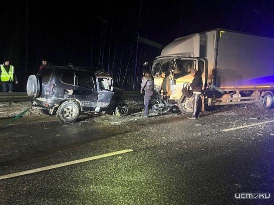 Под Орлом в столкновении с большегрузом пострадал водитель «Нивы»