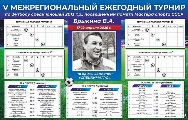 В Орле стартовал турнир по футболу среди юношей 2013 г.р., посвященный памяти Владимира Брыкина