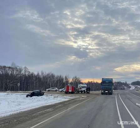 «Лада» и грузовик «Мерседес» столкнулись на трассе под Орлом