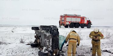 В Верховском районе перевернулся автомобиль
