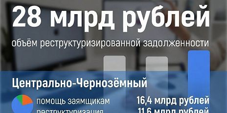 28 млрд рублей урегулированной задолженности: статистика помощи заёмщикам в Центральном Черноземье