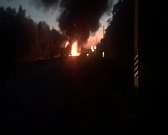 На видео попал момент пожара после смертельного ДТП под Орлом