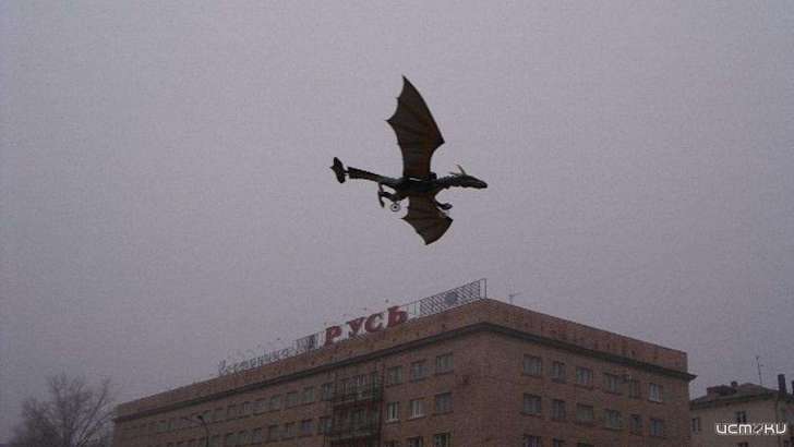 Фотофакт: над центром Орла парил дракон