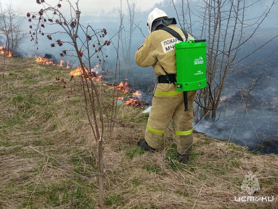 В Орле сотрудники МЧС напоминают об ответственности за нарушение правил пожарной безопасности при сжигании сухой растительности 
