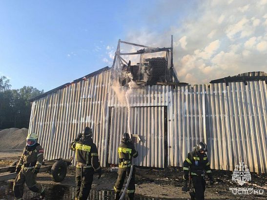 17 орловских спасателей тушили пожар в ангаре 