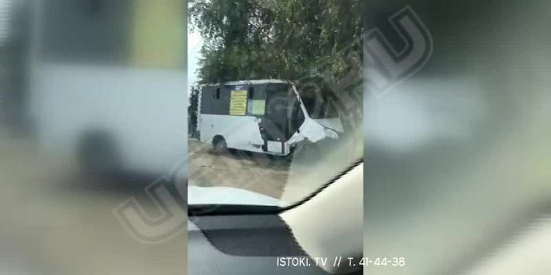 Видео: под Орлом впечаталась в дерево пригородная маршрутка