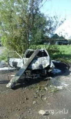 В Ливенском районе «ВАЗ» врезался в столб и загорелся