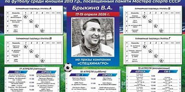В Орле стартовал турнир по футболу среди юношей 2013 г.р., посвященный памяти Владимира Брыкина