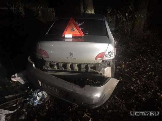 В Орле возле «Ленты» влетел в дерево «Пежо»