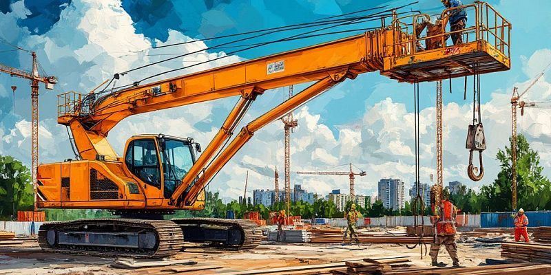 Применение подъемников для монтажных работ на стройплощадке