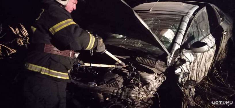 Под Орлом женщина-водитель съехала в кювет и врезалась в дерево