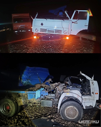 В орловском регионе ближе к ночи 2 КАМАЗа попали в ДТП