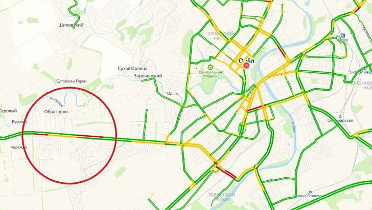 Вниманию водителей: пробки на орловских дорогах