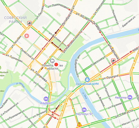 Утро понедельника началось для орловчан с пробок 