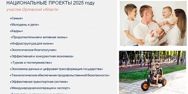 В 2025 году Орловская область будет участвовать в 13 нацпроектах