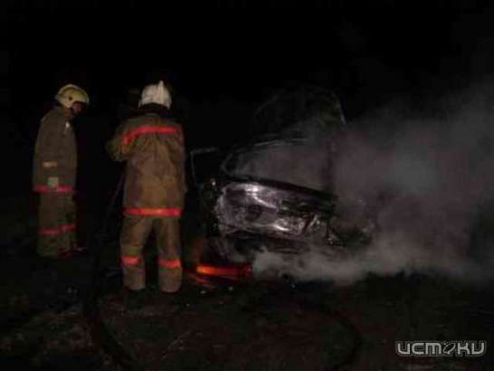 На дороге во Мценском районе загорелась иномарка