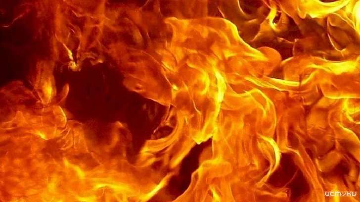 На Костомаровской в Орле охватило огнем «Мерседес»