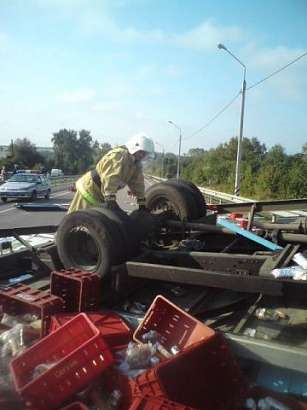 В Троснянском районе перевернулся автомобиль «Hyundai» 