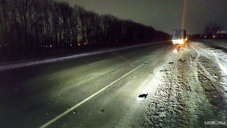 На орловской трассе легковая «Мазда» въехала в фуру с полуприцепом