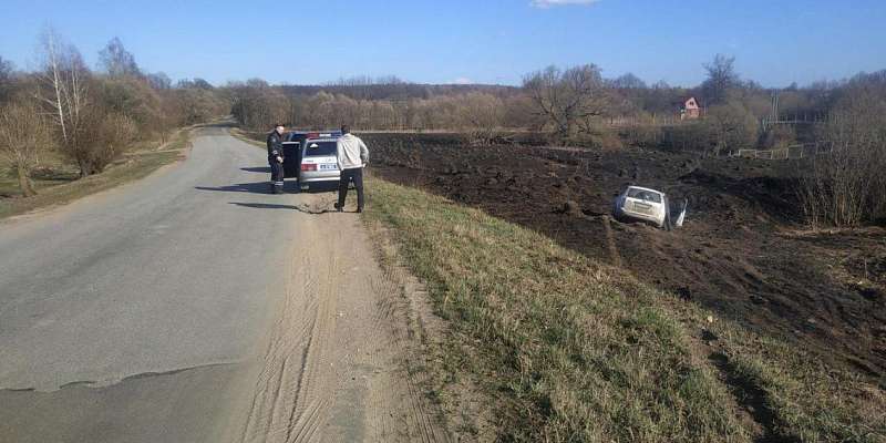 ДТП в Орловской области: иномарка съехала с трассы