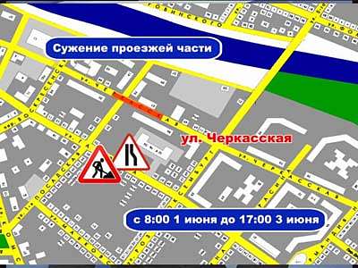 Сужение дороги