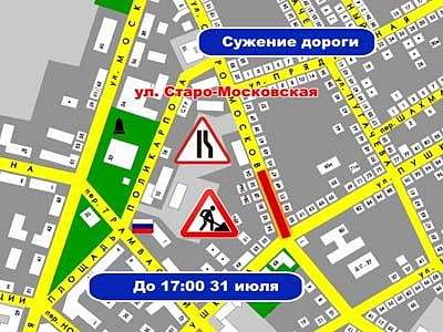 Сужение дороги